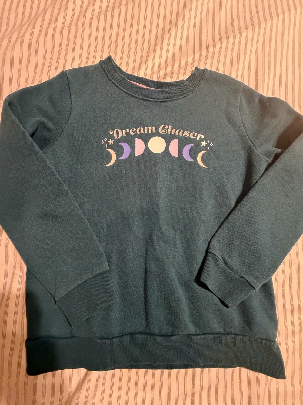 2 for$6✨Cat & Jack Dark Teal 'Dream Chaser' Sweatshirt, Size M (Age 7/8)